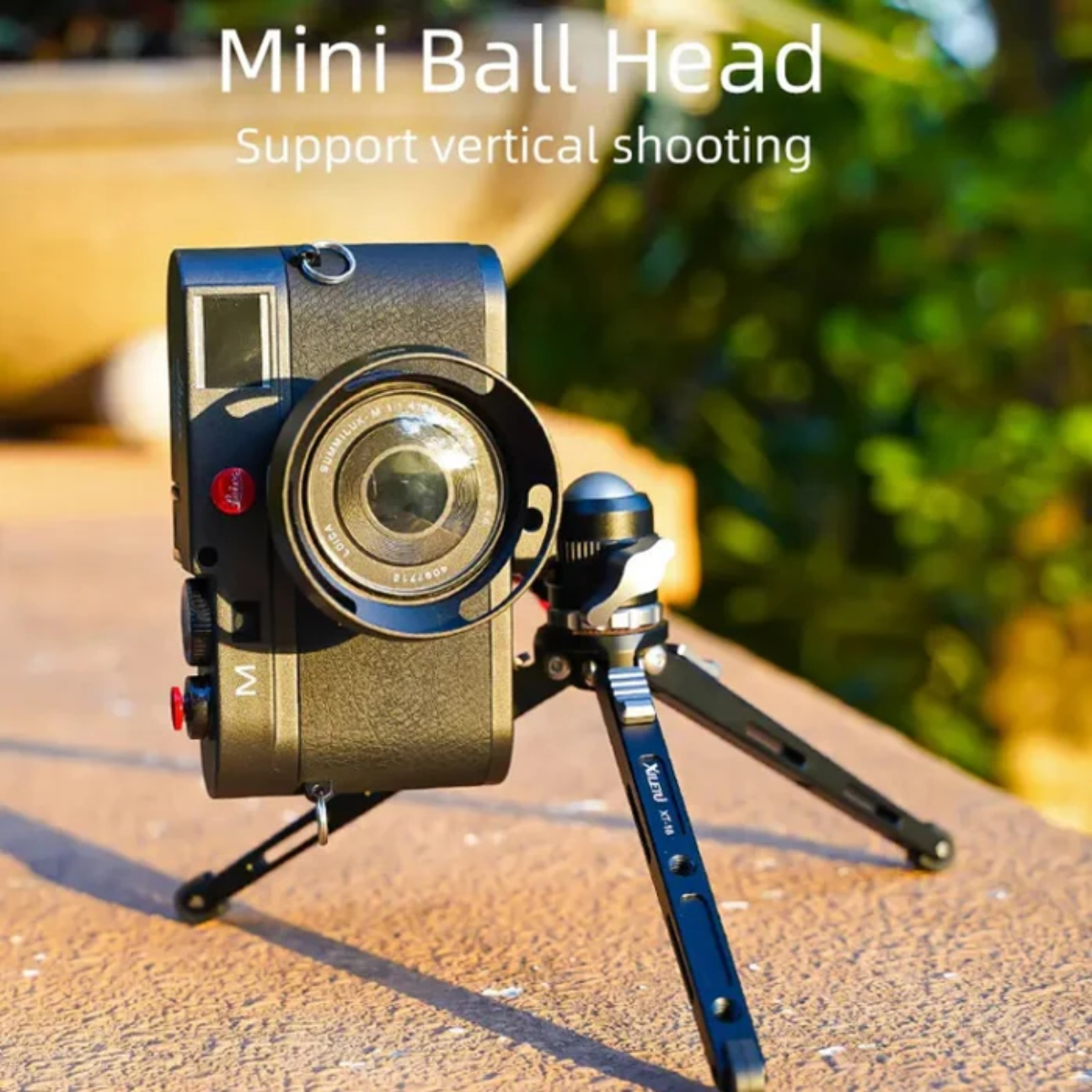 GXCT MC-22 tripod ball head for camera, featuring a mini design for support in vertical shooting.