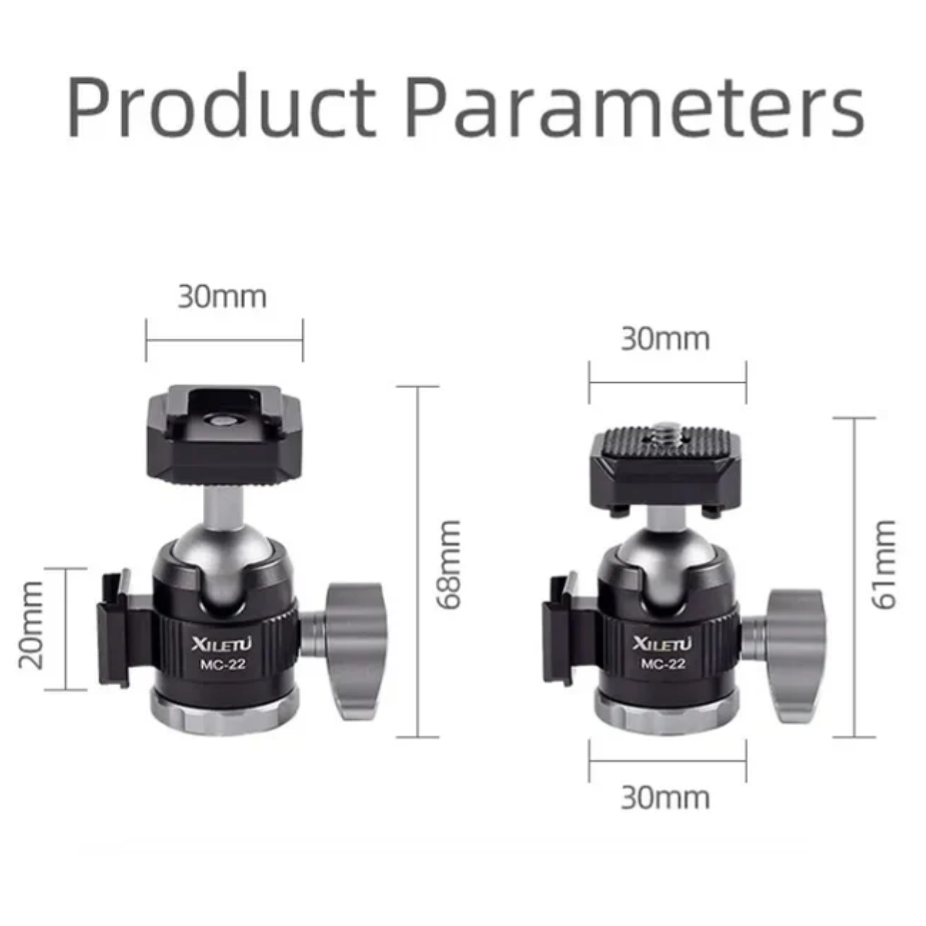 GXCT MC-22 tripod ball head for camera with adjustable knobs and sturdy design for stability
