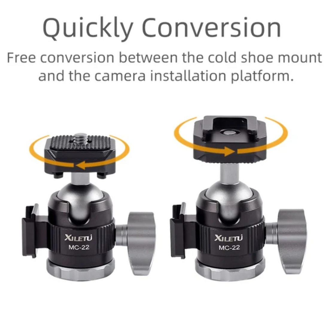 GXCT MC-22 tripod ball head for camera with adjustable knob for smooth movement