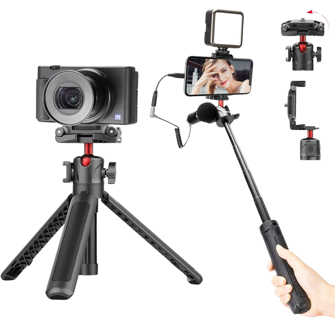 GXCT MT-41 Mini Tripod with Adjustable Height for Stable Photos and Videos