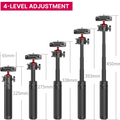 GXCT MT-41 Mini Tripod showcasing 4-level height adjustment for versatile shooting options