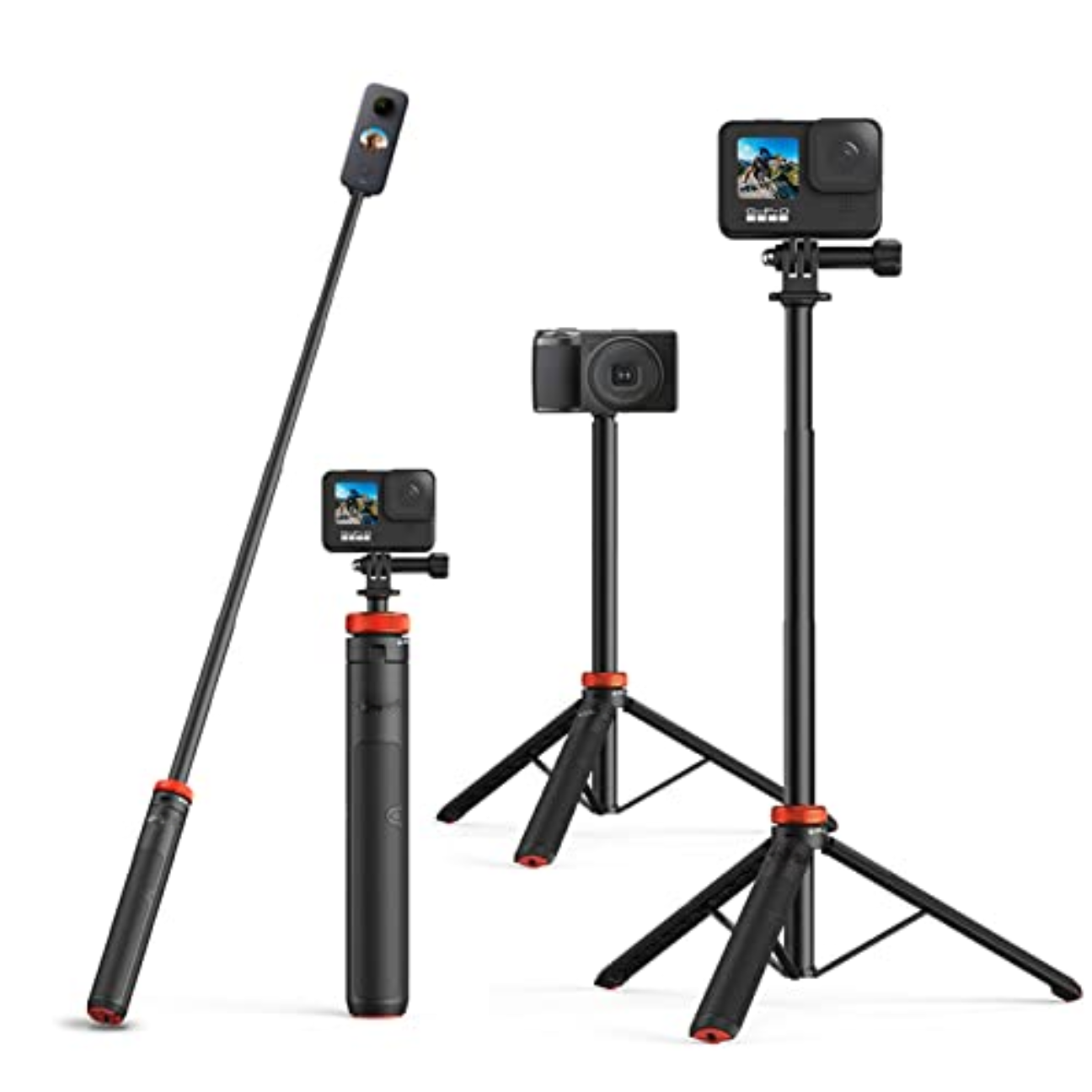 GXCT MT-41 Mini Tripod with extendable selfie stick for versatile sports camera use