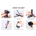 Instructions for using the GXCT MT-44 Extendable Phone Tripod with step-by-step guidance