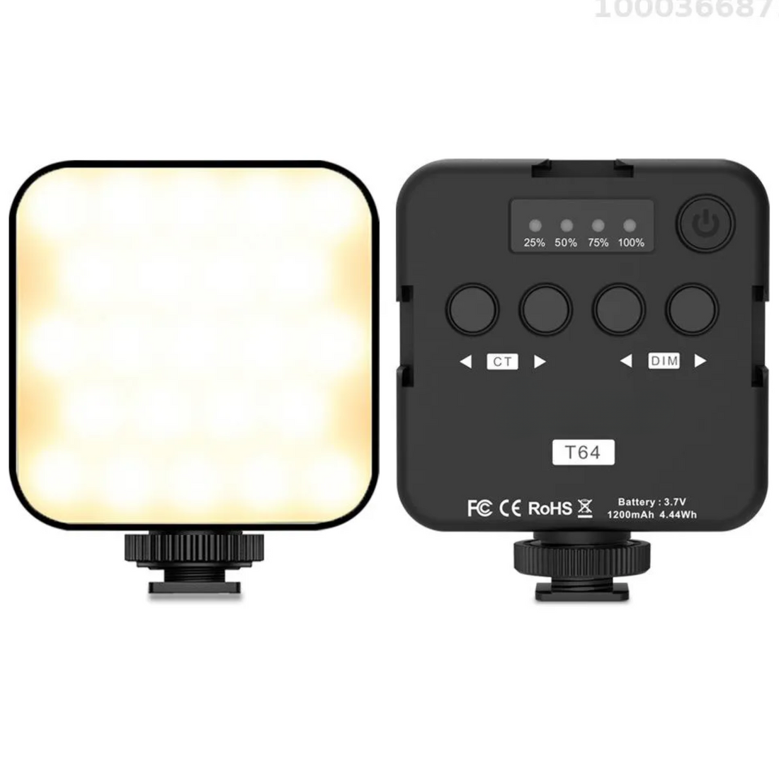 GXCT T64 Pocket LED Video Light with adjustable brightness and color temperature controls