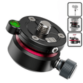 GXCT TT37 Mini Leveling Base with Adjustable Level and 360-Degree Rotation for Tripod Accessories