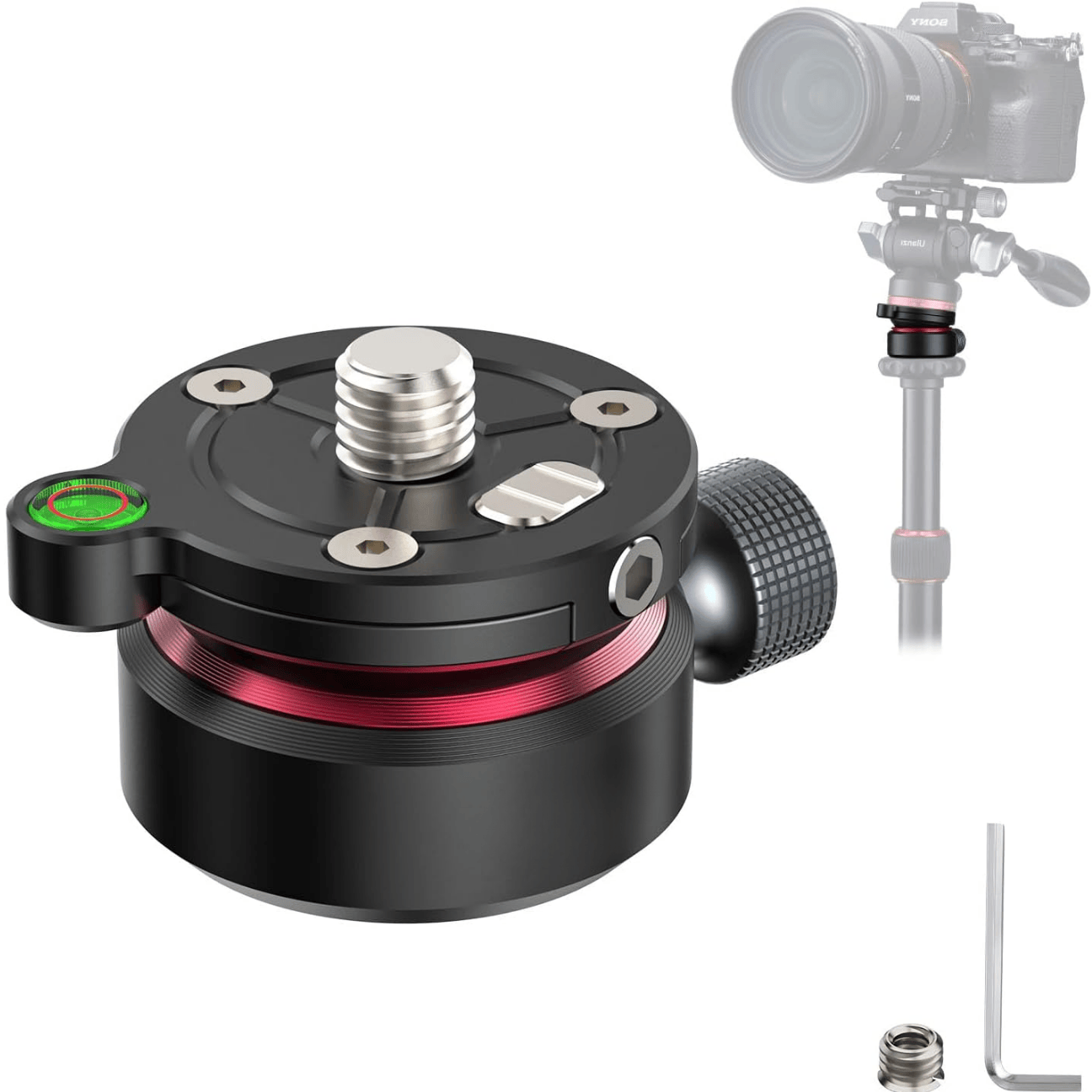 GXCT TT37 Mini Leveling Base for Tripod Offers Precision Setup for Photographers and Videographers