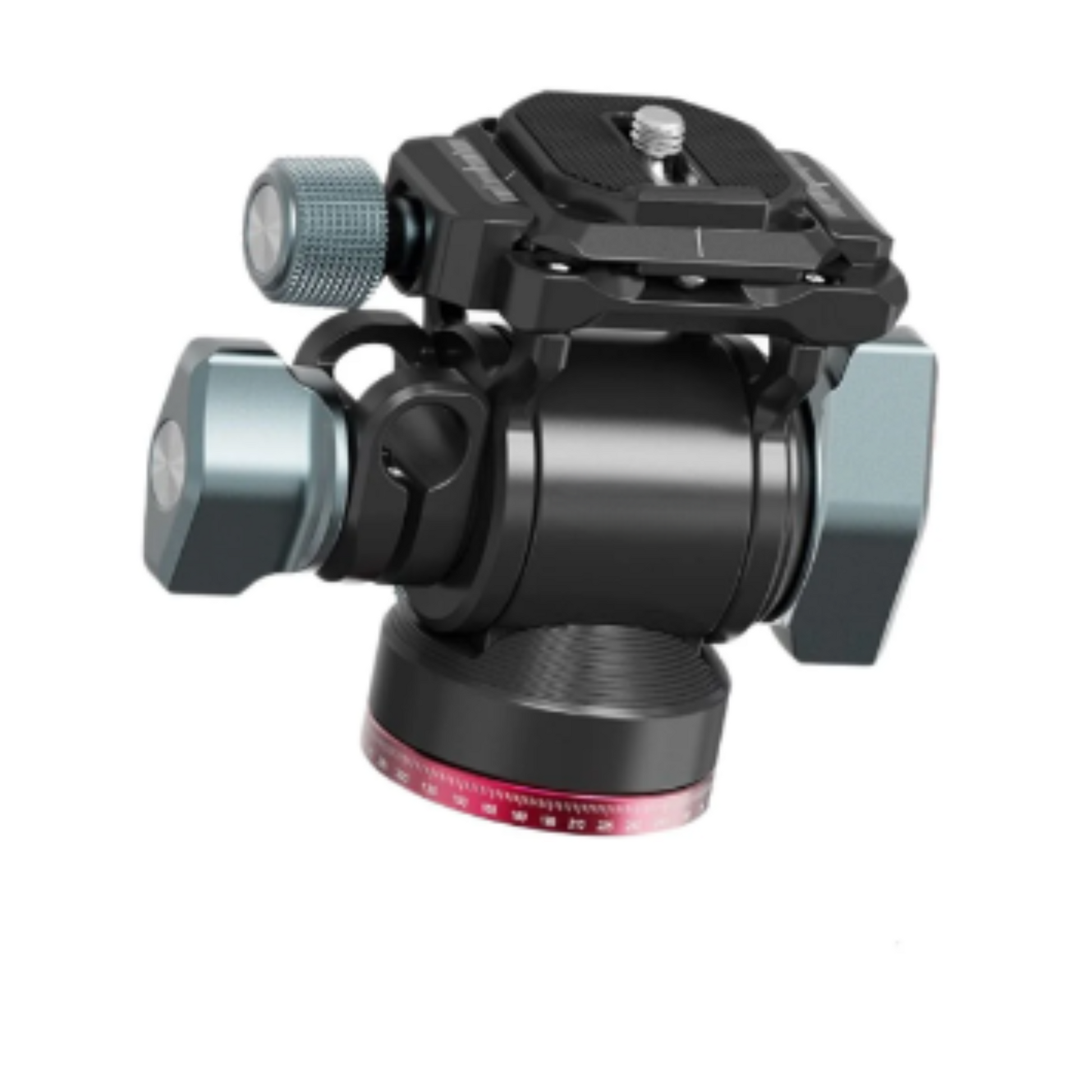 GXCT U-190 Aluminum Alloy Rotating Tripod Head with adjustable knobs for precise camera positioning