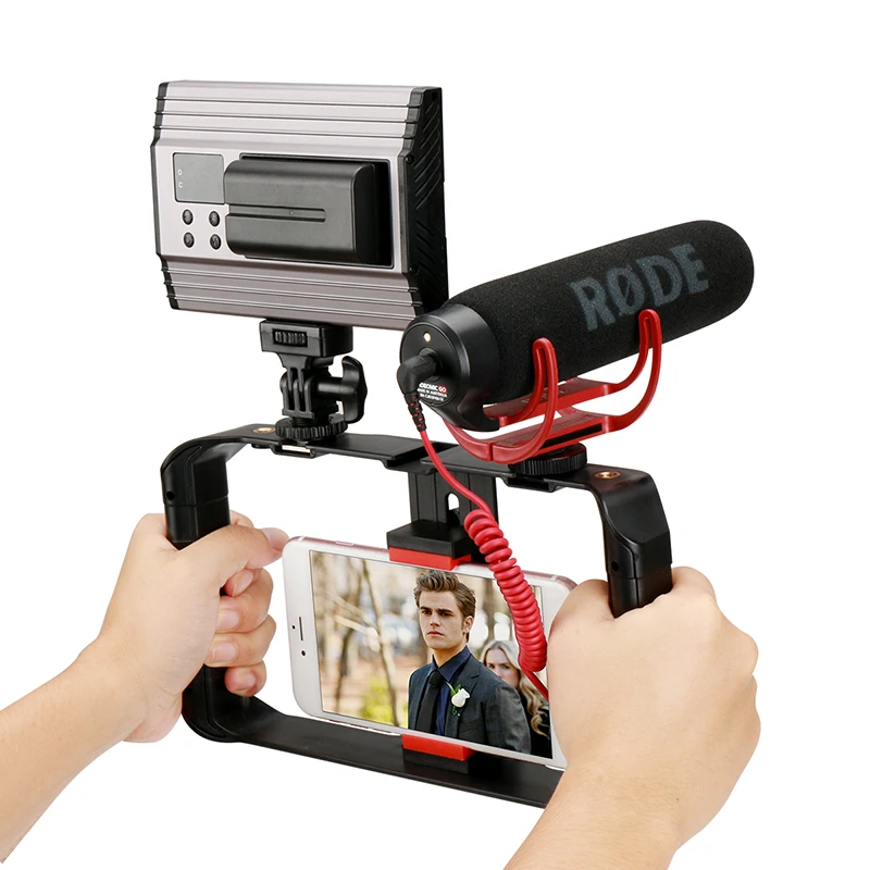 GXCT U-Rig Pro Smartphone Video Rig for steady video recording with microphone and light attachments