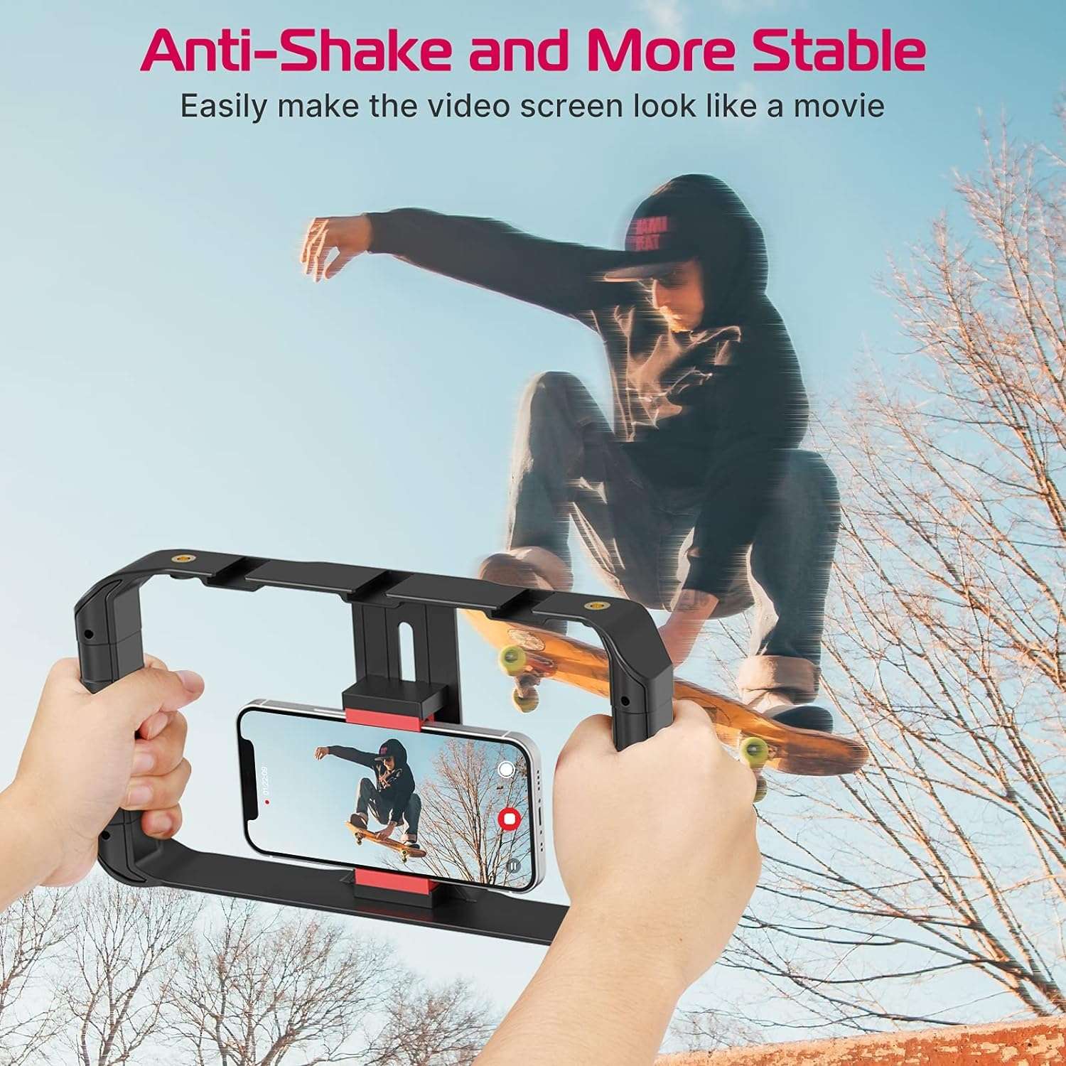GXCT U-Rig Pro Smartphone Video Rig for stable video shooting while skateboarding