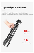 GXCT VT-01 Professional Heavy Duty Tripod And Monopod, lightweight and portable design with 58 cm storage size and 1.6 kg weight