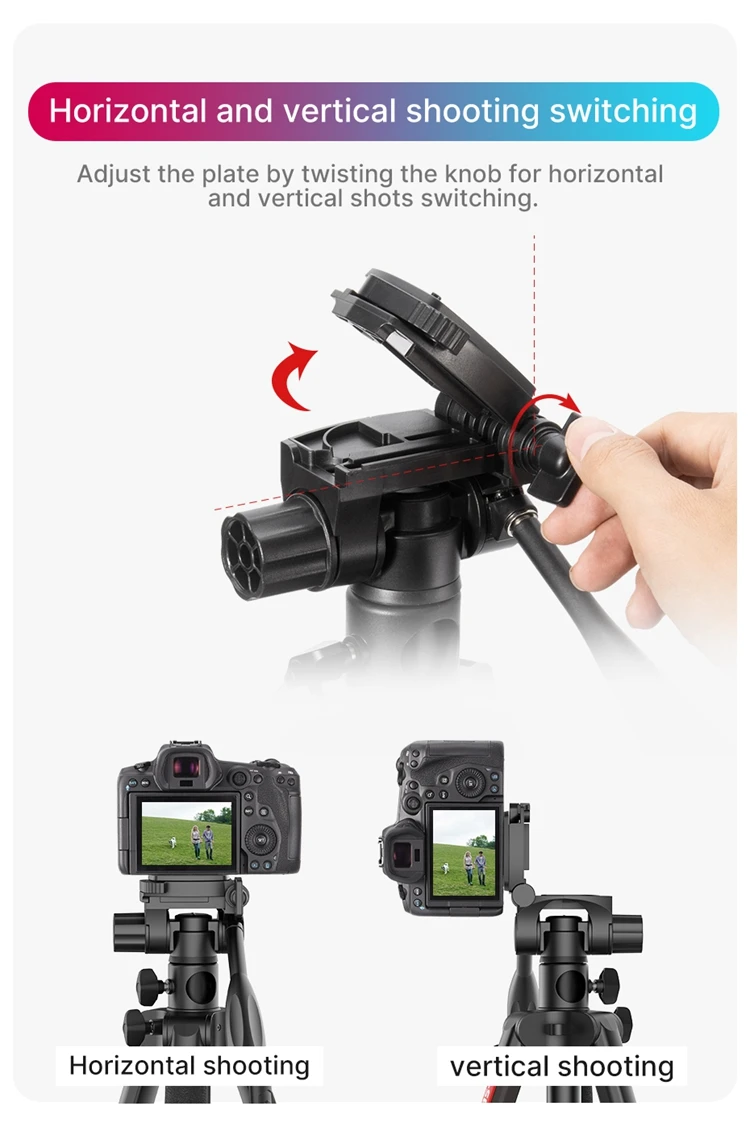 GXCT VT-01 Professional Heavy Duty Tripod And Monopod with adjustable plate for horizontal and vertical shooting