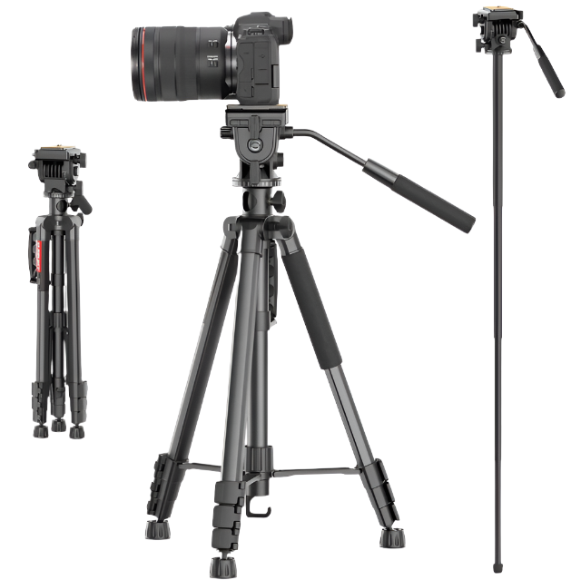 GXCT VT-02 Universal Tripod with folding design and adjustable height for stable photography