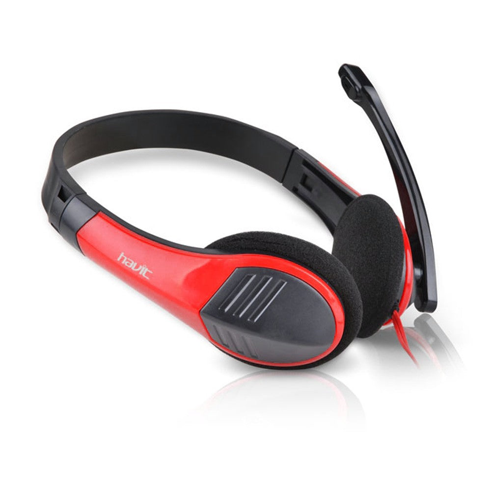 VMIDirect Gaming Headphone in red and black design with comfortable ear cushions and adjustable microphone