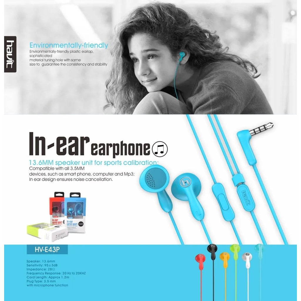 VMI In-Ear Earphone with 1.3mm Speaker, Compatible with Headset Phone for Sports Use