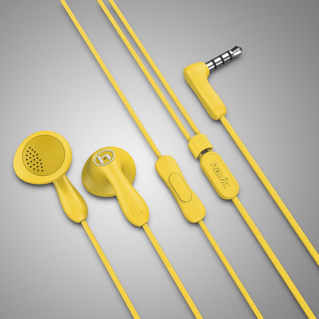 VMI Yellow Headset Phone with in-line microphone and 3.5mm audio jack for clear sound quality