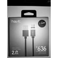 Havit USB to Micro Magnetic Cable 1.0m Length with Durable Woven Design in Black