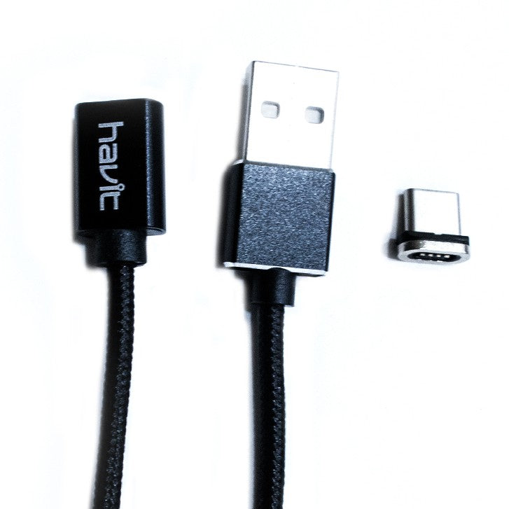 Havits Magnetic Cable with USB Connector and detachable Type-C tip for easy charging