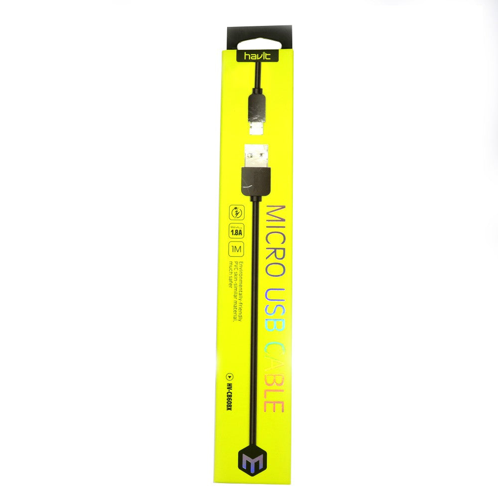 Havit Micro USB Cable in Yellow Packaging, Ideal for Phone Data Cord Needs
