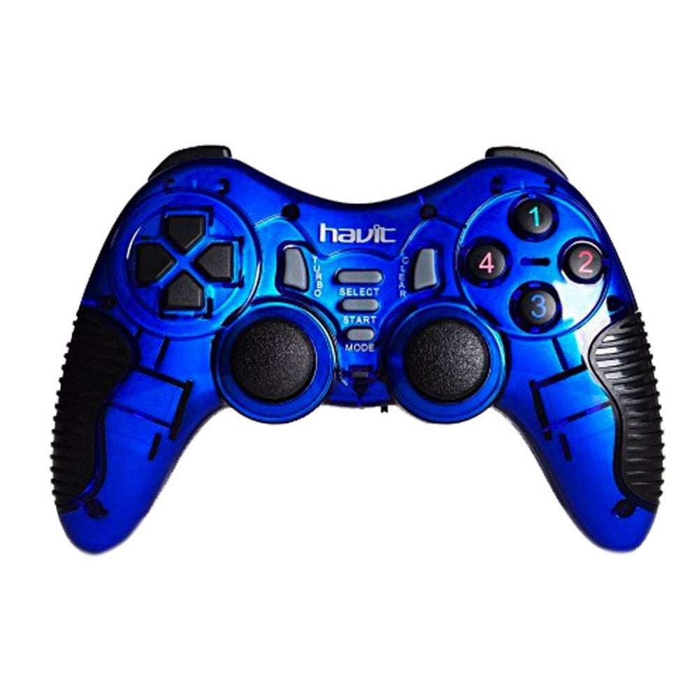 Havit Gaming Controller in Blue with Dual Joysticks and Vibration Gaming Pad feature