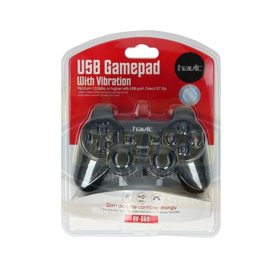 Havit USB Gamepad with Vibration packaged, ideal as a Wired PC Gaming Controller for immersive gameplay