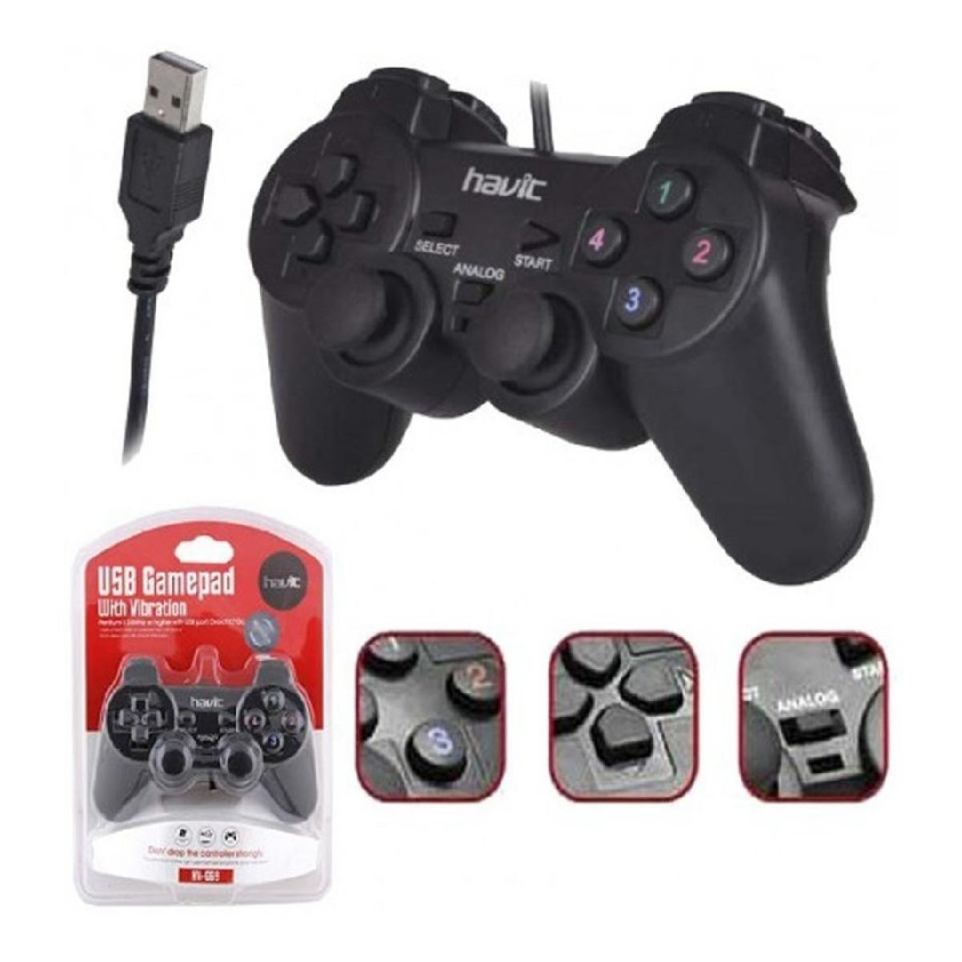 Havit USB Wired PC Gaming Controller with Vibration Function and Ergonomic Design