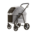 Heavy Duty Pet Stroller in gray with a spacious design and sturdy wheels for pet comfort and safety