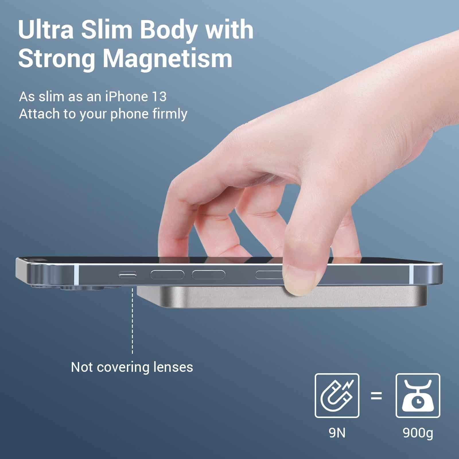 VMIDirect Magnetic Wireless Power Bank with Ultra Slim Body and Strong Magnet for Easy Attachment