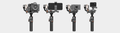 Hohem iSteady MT2 3-axis gimbal stabilizer displaying versatility with different cameras and smartphones