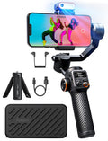 Hohem iSteady M6 smartphone gimbal with phone holder, tripod, and accessories for stable filming