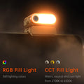 Hohem iSteady M7 gimbal for smartphone showcasing RGB and CCT fill light features