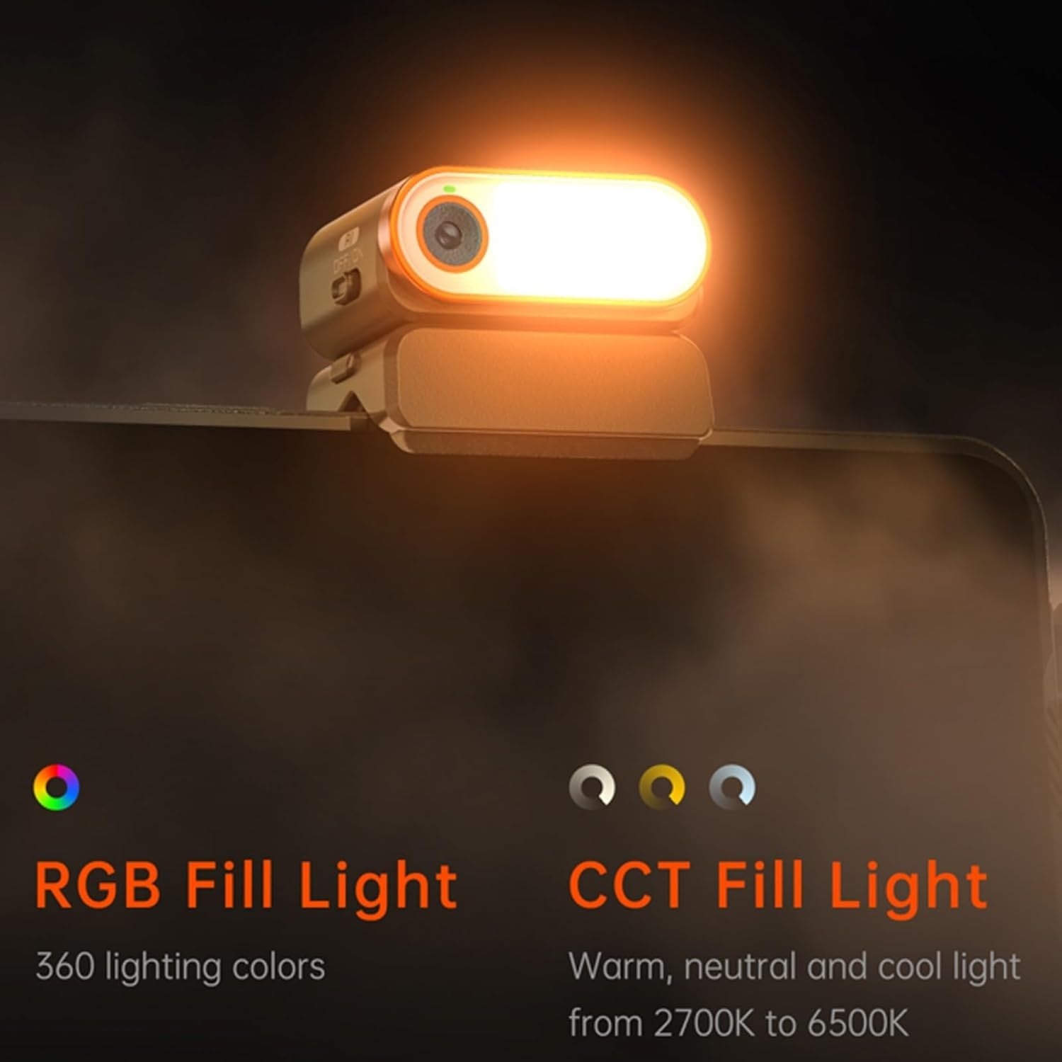 Hohem iSteady M7 gimbal for smartphone showcasing RGB and CCT fill light features