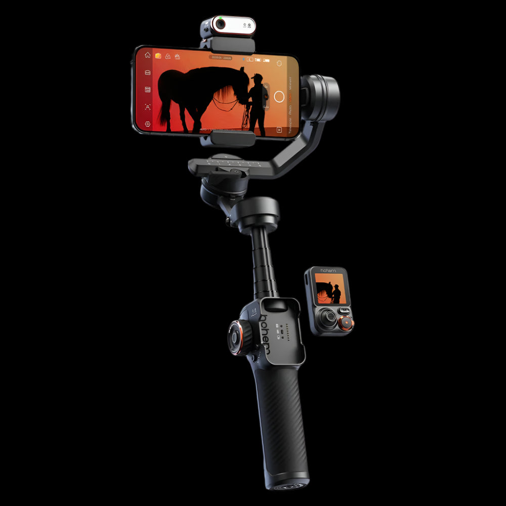 Hohem iSteady M7 gimbal for smartphone with adjustable grip and control panel for smooth filming
