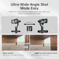 Hohem iSteady Mobile Plus gimbal showcasing ultra-wide-angle shot mode for seamless mobile shooting