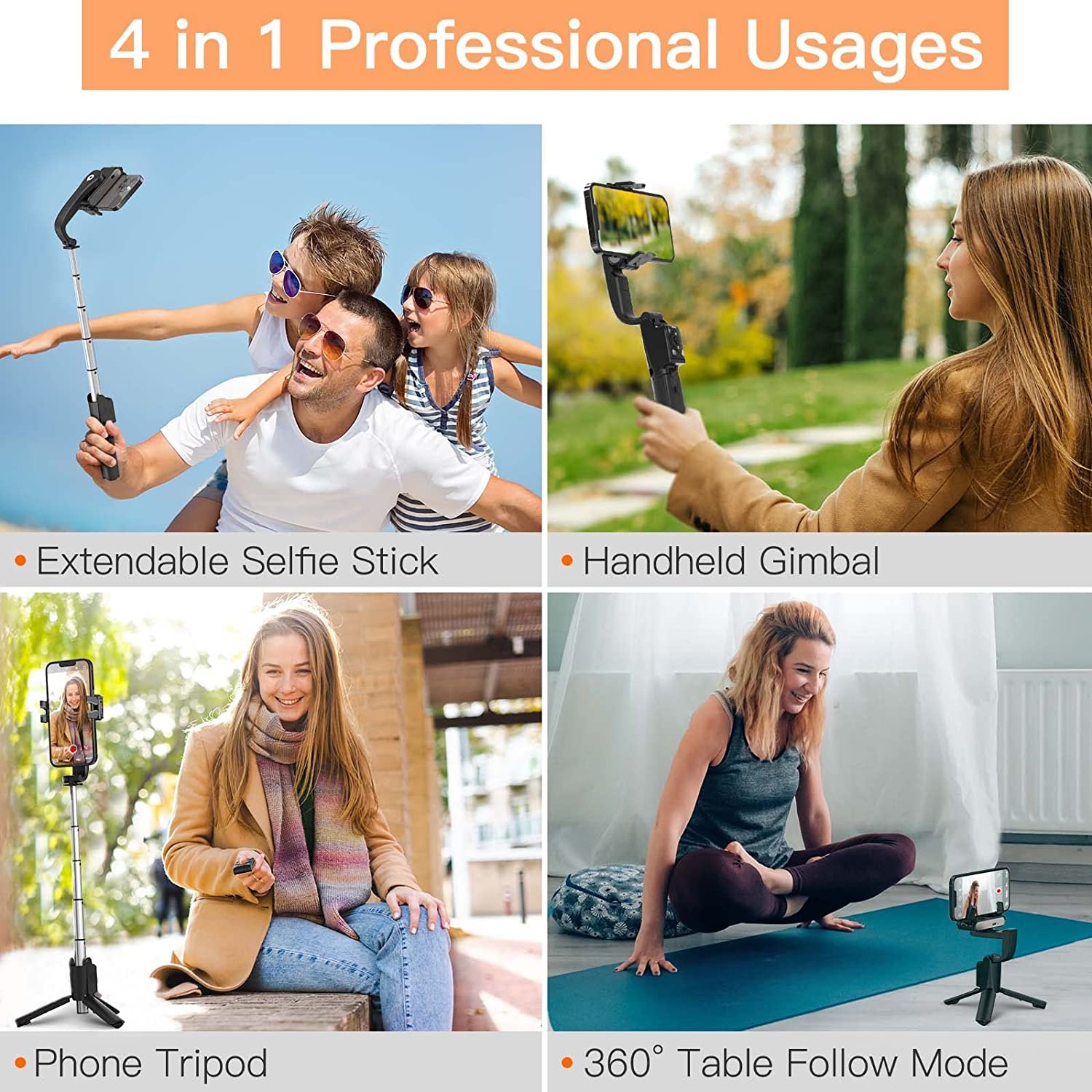 Hohem iSteady Q gimbal stabilizer for smartphones with 4 in 1 professional features including tripod and selfie stick