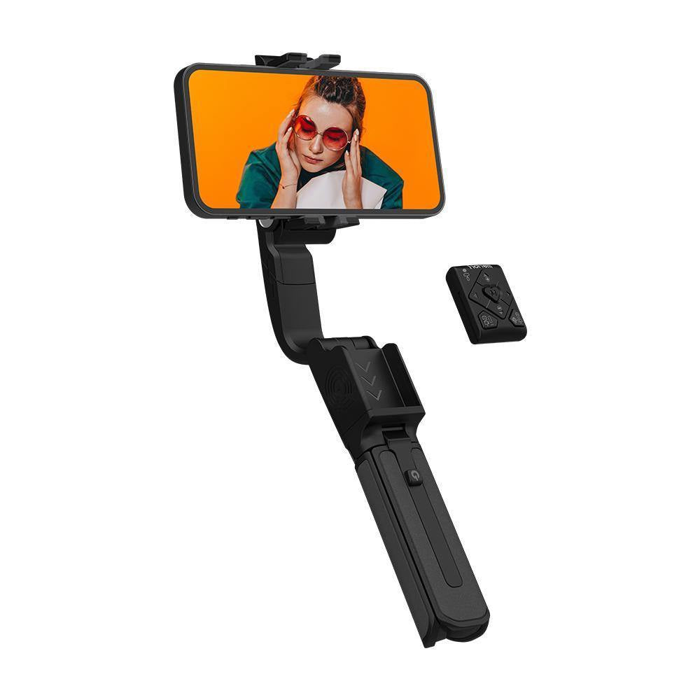 Hohem iSteady Q gimbal stabilizer for smartphones featuring a detachable remote control and adjustable grip
