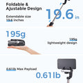 Hohem iSteady Q gimbal stabilizer for smartphones with a foldable design and adjustable extendable size of 19.6 inches