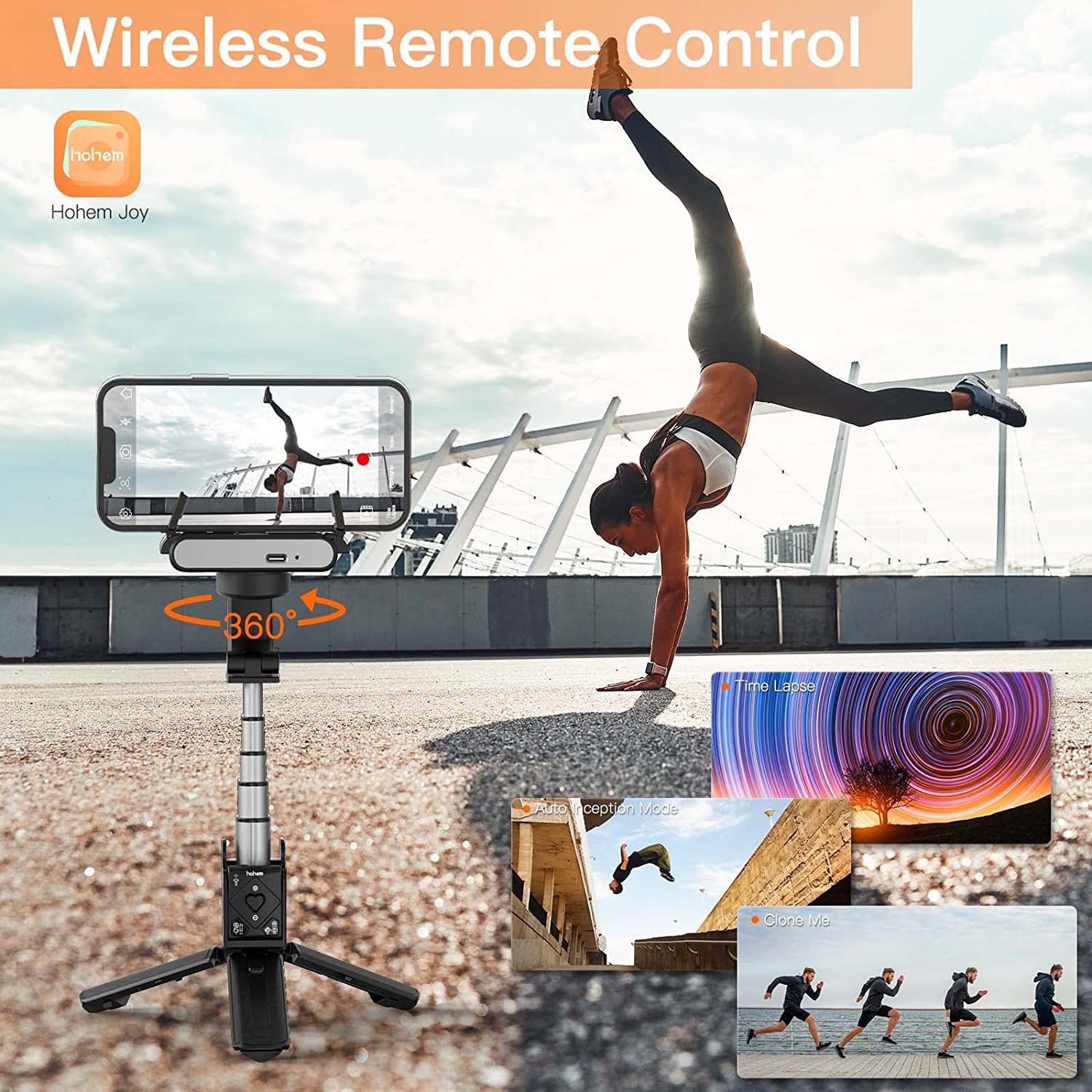 Hohem iSteady Q gimbal stabilizer for smartphones with wireless remote control for enhanced filming experience