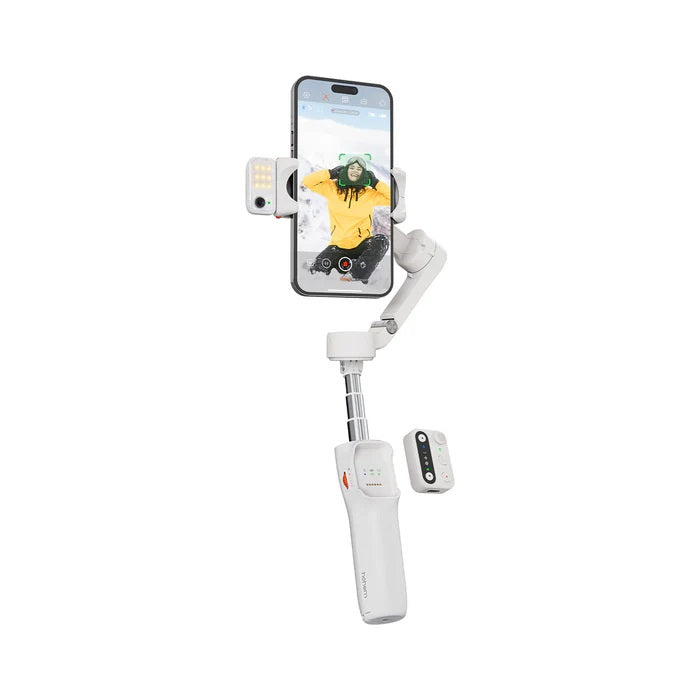 iSteady V3 Smartphone Gimbal in white for stable smartphone video recording and easy control