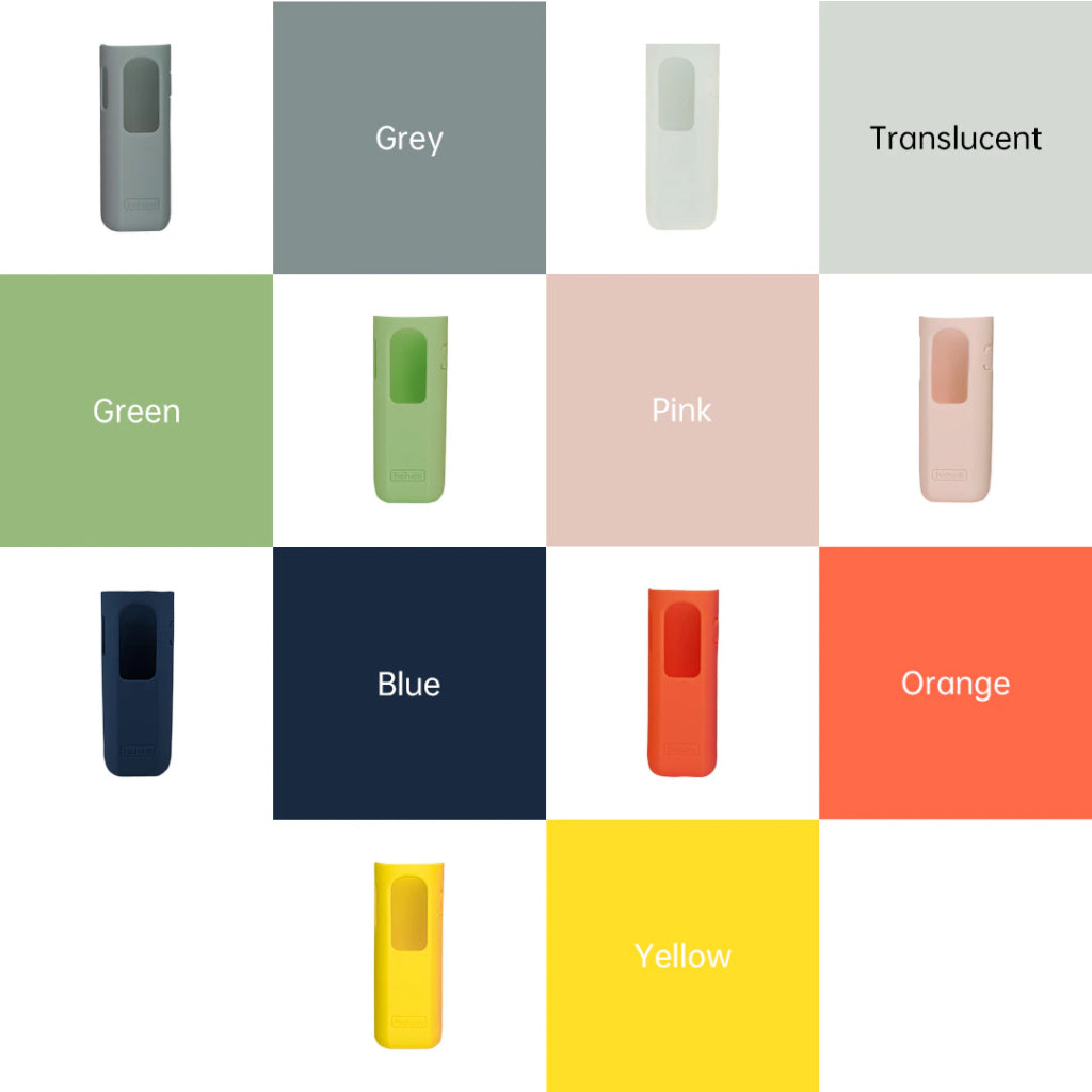 Colorful Hohem iSteady X silicone sleeve in multiple hues including grey, green, blue, and yellow
