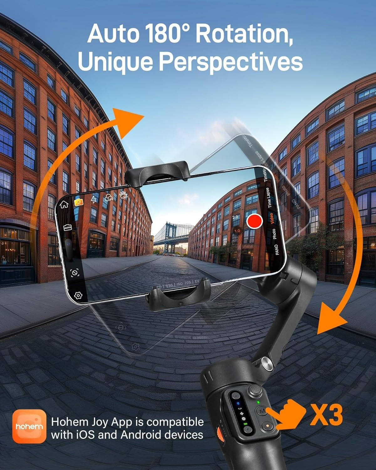 Hohem iSteady X3 SE for vlogging with auto 180 degree rotation and unique perspectives