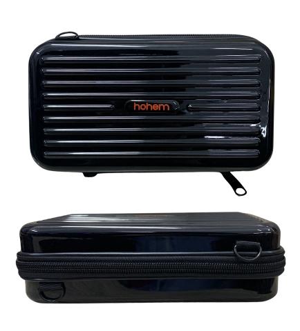 Black mini trunk carrying pouch for gimbal with durable zip closure and sleek design