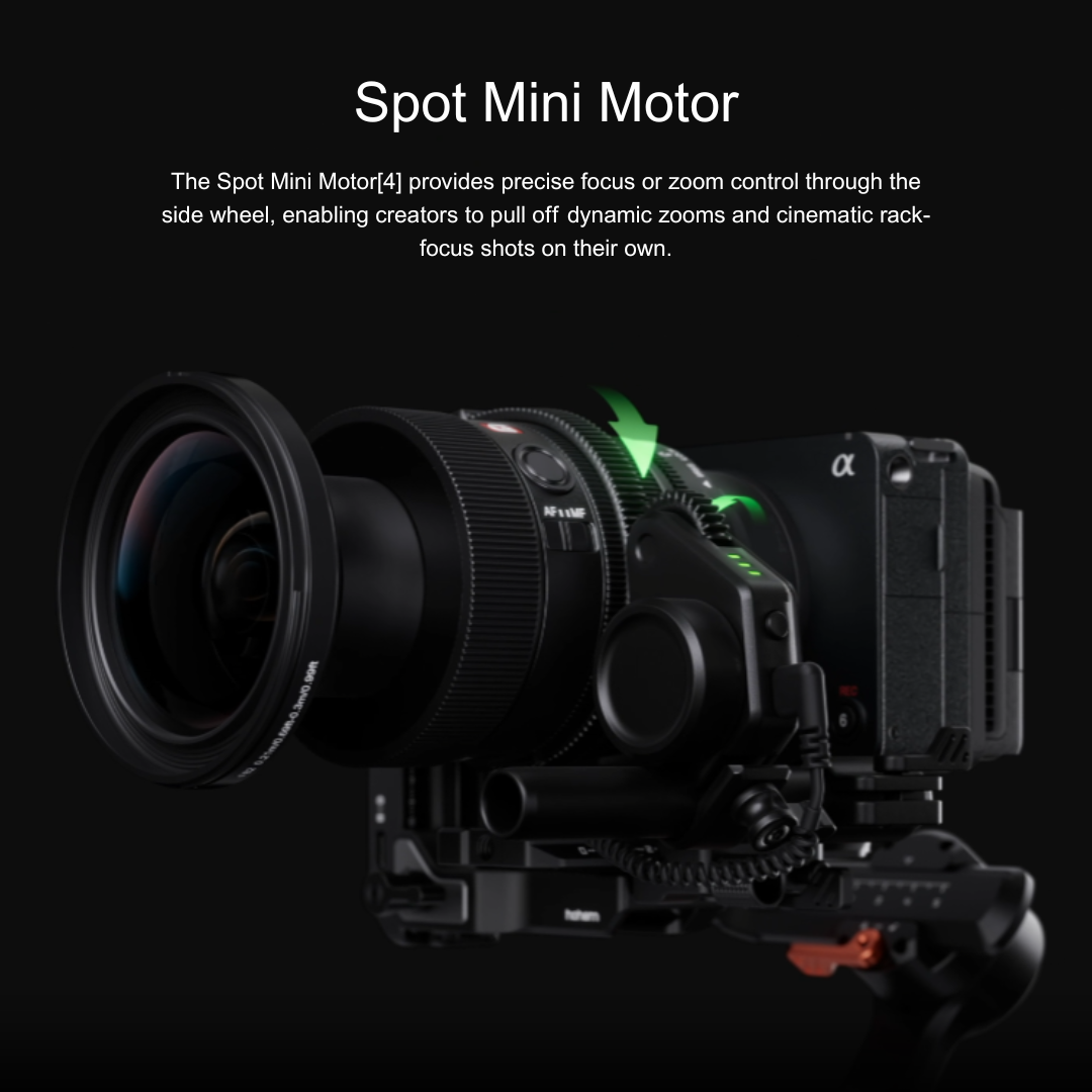 Spot Mini Motor with Smart AI Tracking 3-Axis Gimbal for precise focus and dynamic zoom control