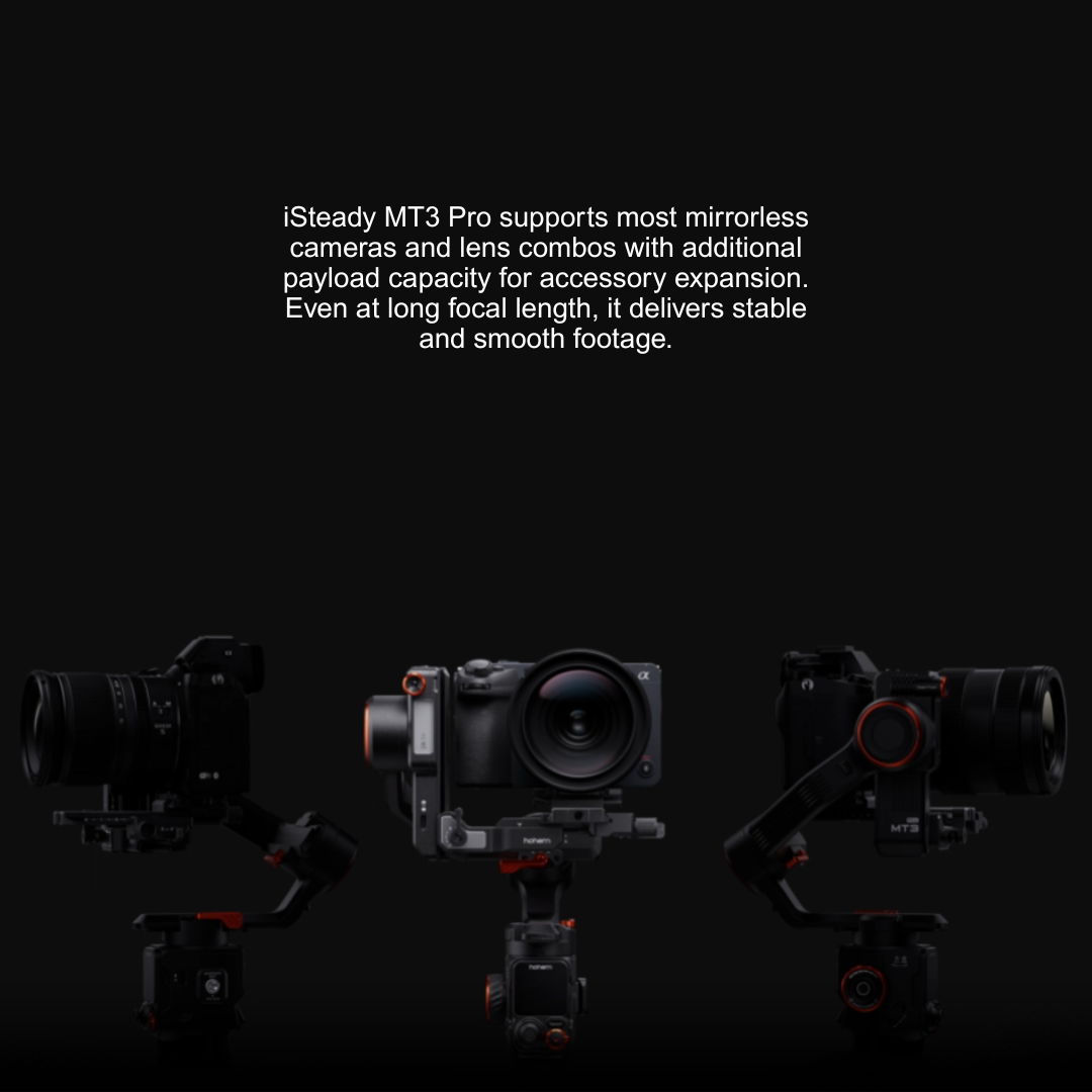 iSteady MT3 Pro 3-Axis Gimbal with Smart AI Tracking for Stable Footage with Mirrorless Cameras