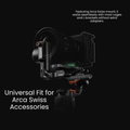 Smart AI Tracking 3-Axis Gimbal with Arca Swiss mount for seamless accessory integration