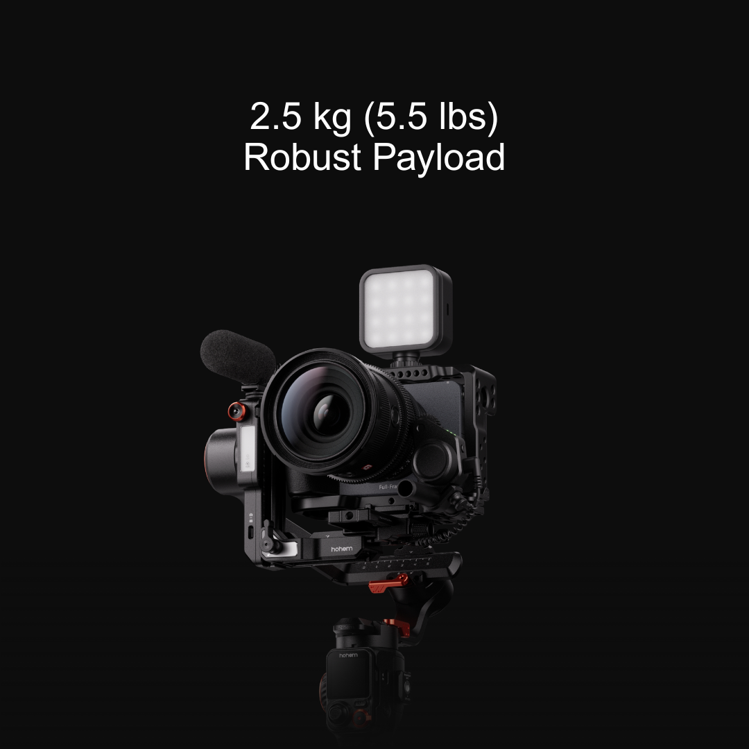 Smart AI Tracking 3-Axis Gimbal with a robust payload capability of 2.5 kg for stable filming