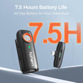 Hohem wireless Lavalier microphone with 7.5 hours battery life for all-day audio recording