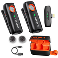 Hohem wireless Lavalier microphone set with two transmitters and charging case for clear audio recording