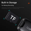 Hohem wireless Lavalier microphone with built-in storage and TF card slot for easy audio backup