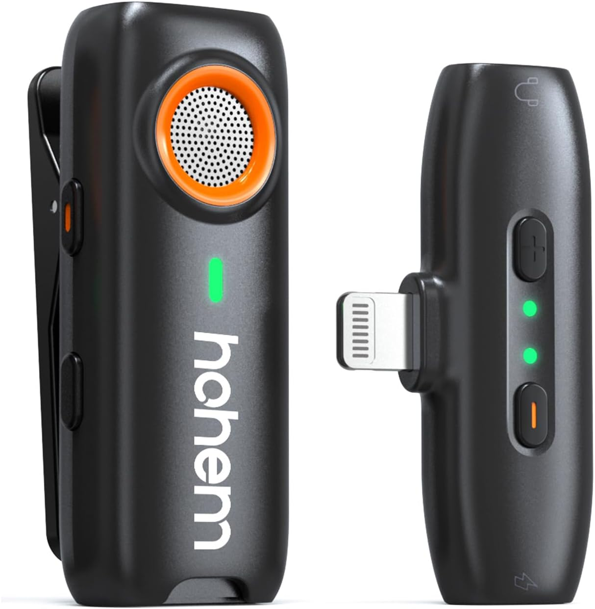 Hohem wireless Lavalier microphone with clip and receiver for clear audio recording