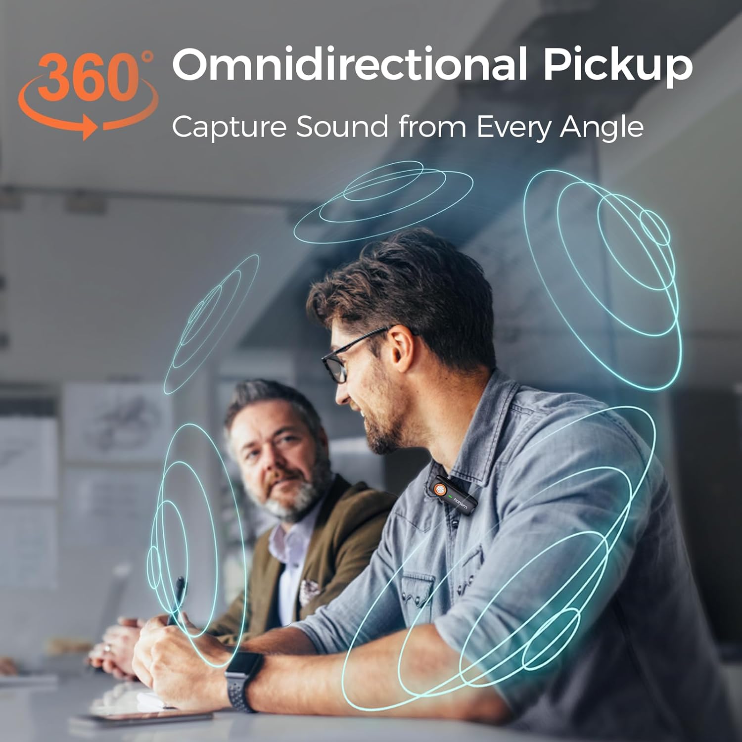 Hohem wireless Lavalier microphone with omnidirectional pickup for clear sound capture from all angles